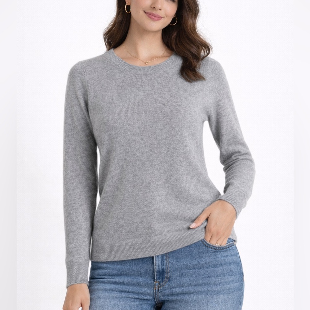 Gerry Weber Gray Cashmere Crew Neck Sweater Size 6